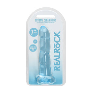 RealRock Crystal Clear Non-Realistic 7in Twisted Dildo