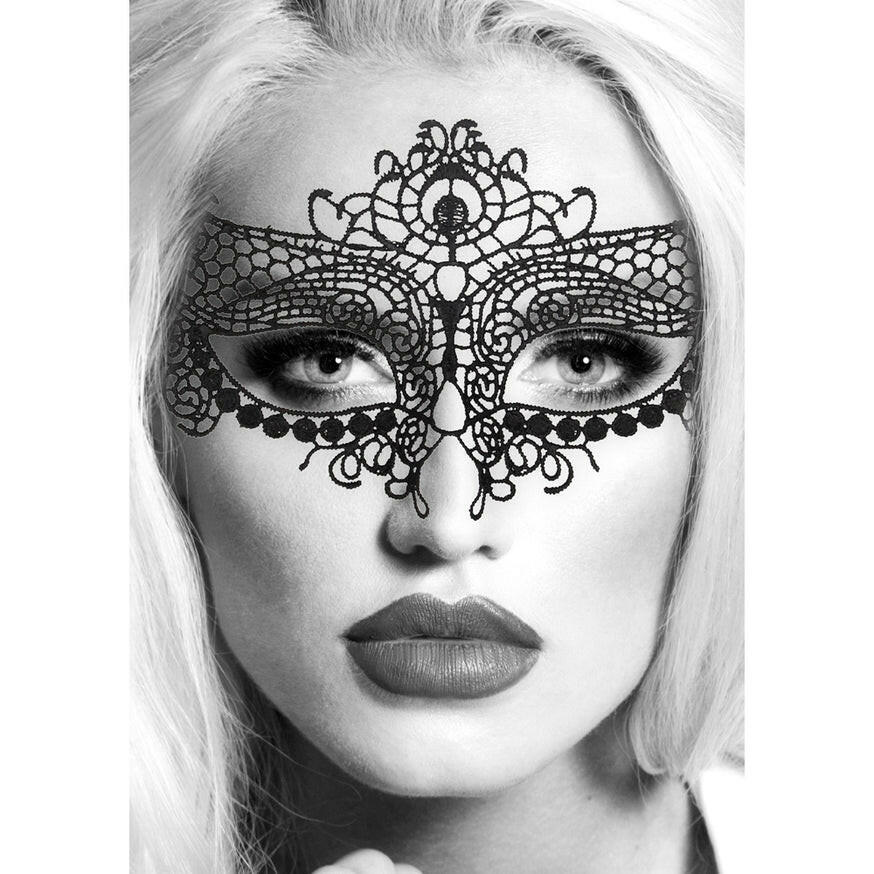 Ouch! Black & White Queen Lace Eye Mask- Black