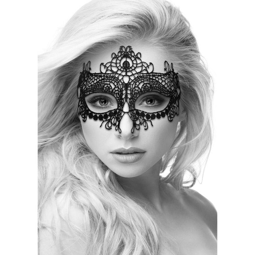 Ouch! Black & White Queen Lace Eye Mask- Black