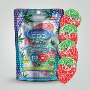 CBD Sour Strawberry Gummies 30mg-120mg