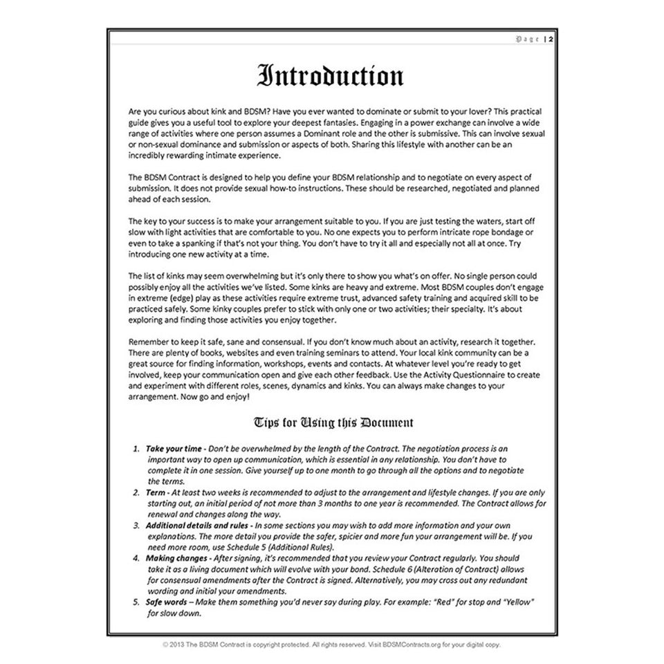 BDSM Contract