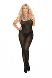 Opaque bodystocking with spaghetti straps and open crotch 1601Q