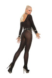 Opaque long sleeve bodystocking with open crotch 1606Q