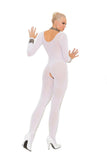 Opaque long sleeve bodystocking with open crotch 1606Q