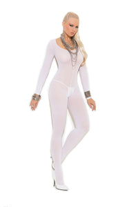 Opaque long sleeve bodystocking with open crotch 1606Q