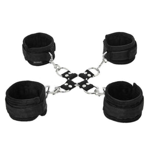 Sportsheets 5-Piece Adjustable Hog Tie & Cuff Set- Black
