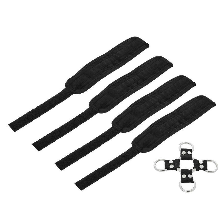 Sportsheets 5-Piece Adjustable Hog Tie & Cuff Set- Black