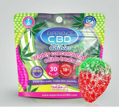 CBD Sour Strawberry Gummies 30mg-120mg