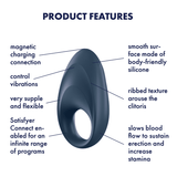 Satisfyer Mighty One Ring W/app - Blue
