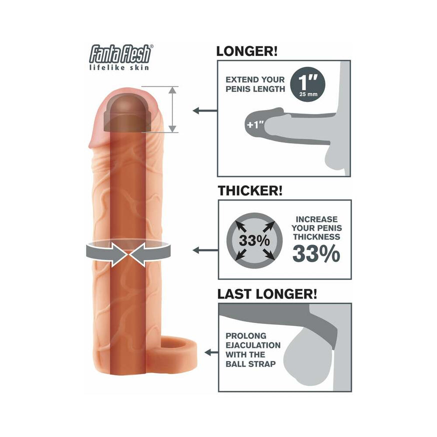 Fantasy X-tensions Perfect 1 in. Extension With Ball Strap- Beige