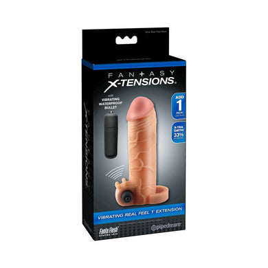 Fantasy X-tensions Vibrating Real Feel 1 in. Extension With Ball Strap- Beige