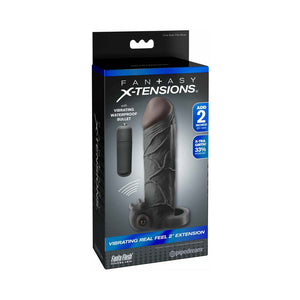Fantasy X-tensions Vibrating Real Feel 2 in. Extension With Ball Strap- Black