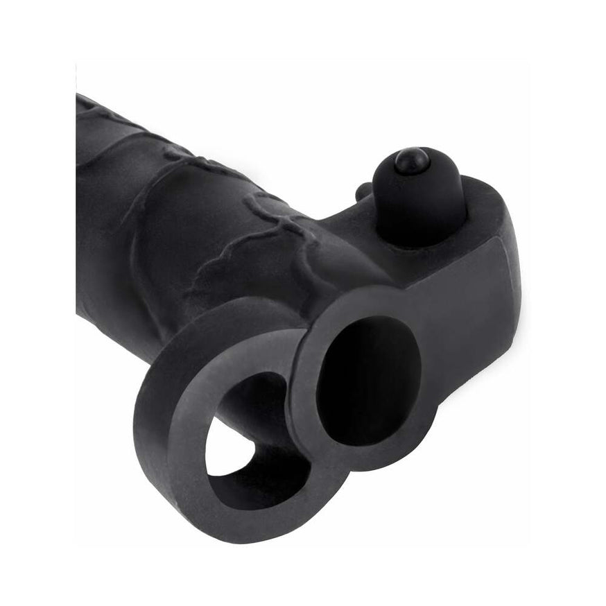 Fantasy X-tensions Vibrating Real Feel 2 in. Extension With Ball Strap- Black