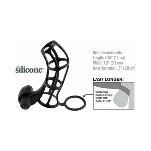 Fantasy X-tensions Vibrating Deluxe Silicone Power Cage- Black