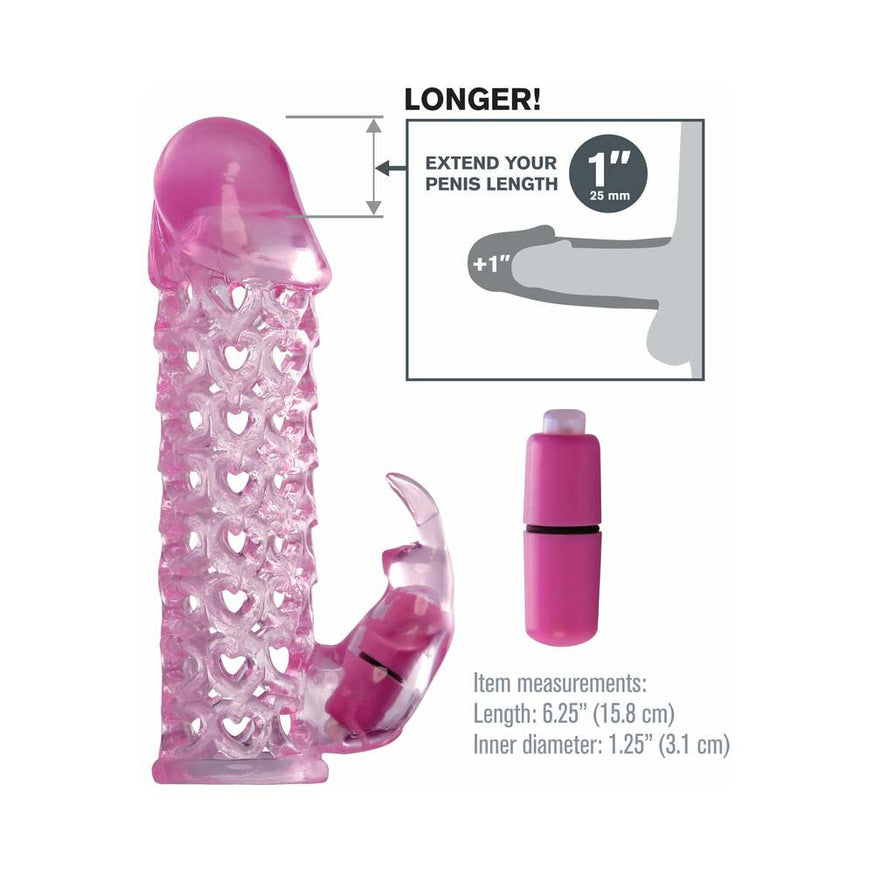 Fantasy X-tensions Vibrating Couples Cage 1 in. Extension- Pink