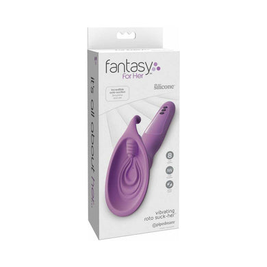 Fantasy For Her Vibrating Roto Suck-Her Silicone Vulva Pump- Purple