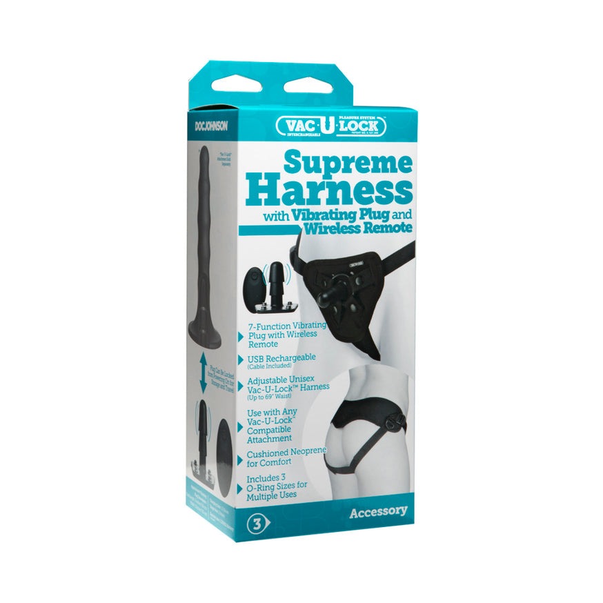 Vac-U-Lock Supreme Harness With Vibrating Plug Vac-U-Lock Supreme Harness With Vibrating Plug