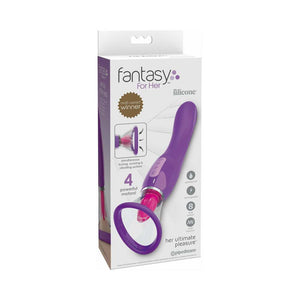 Fantasy For Her Her Ultimate Pleasure Dual-Ended Vibrator With Licking Suction- Purple