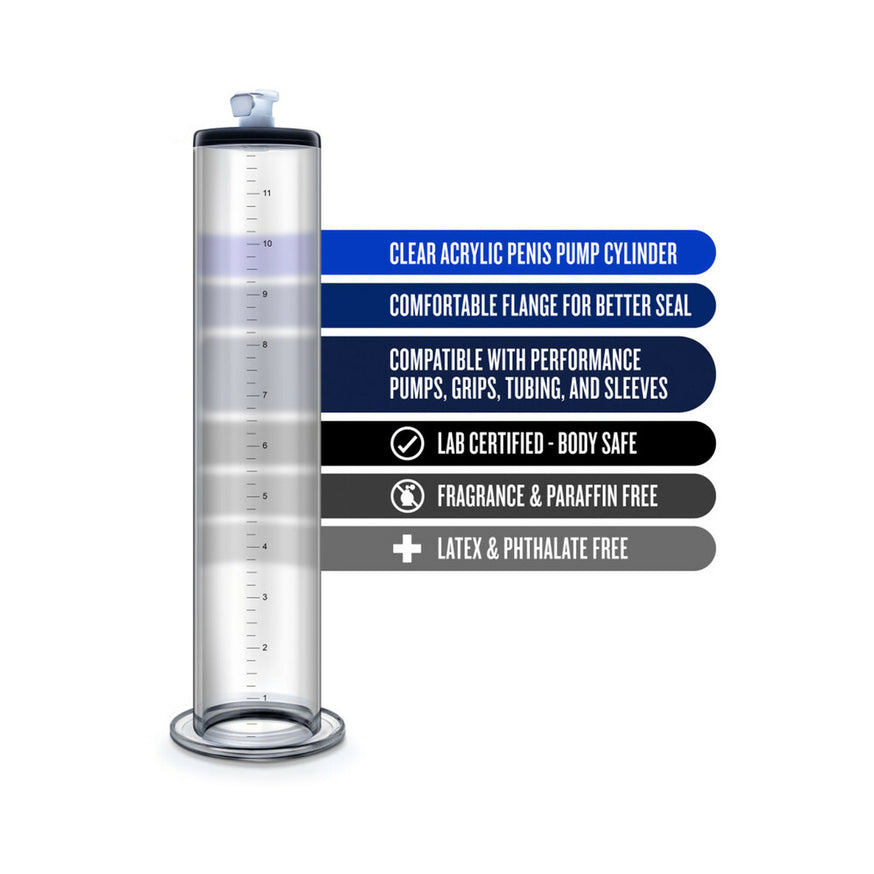 Blush Performance Penis Pump 12 in. x 2 in. Cylinder- Clear