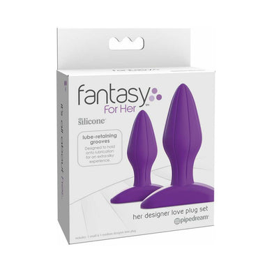 Fantasy For Her 2-Piece Silicone Her Designer Love Plug Set- Purple