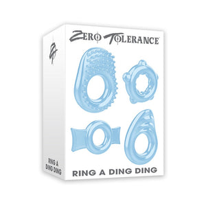 Zero Tolerance Ring A Ding Ding 4-Piece Cockring Set- Blue