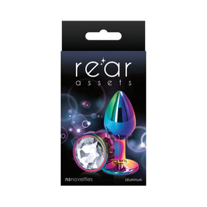 Rear Assets Metal Anal Plug- Multicolor/Clear