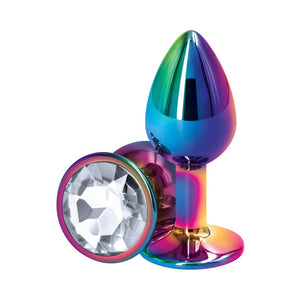 Rear Assets Metal Anal Plug- Multicolor/Clear