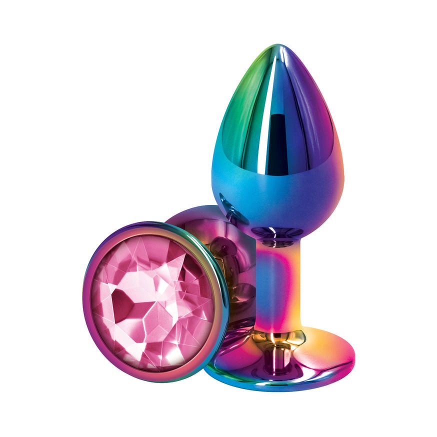 Rear Assets Metal Anal Plug- Multicolor/Pink