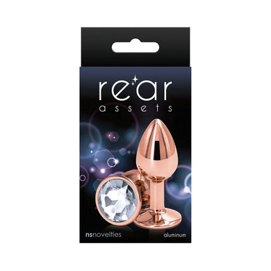 Rear Assets Rose Gold Anal Plug- Clear
