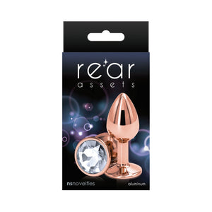 Rear Assets Rose Gold Anal Plug- Clear