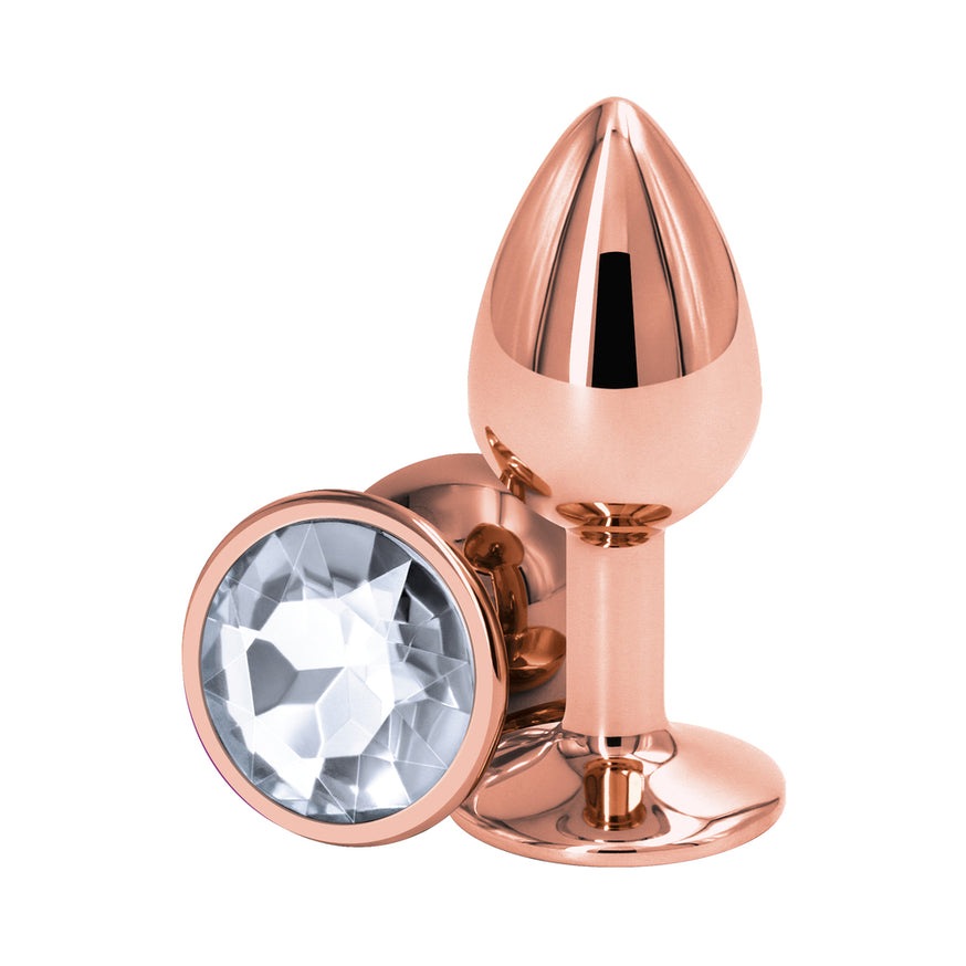 Rear Assets Rose Gold Anal Plug- Clear