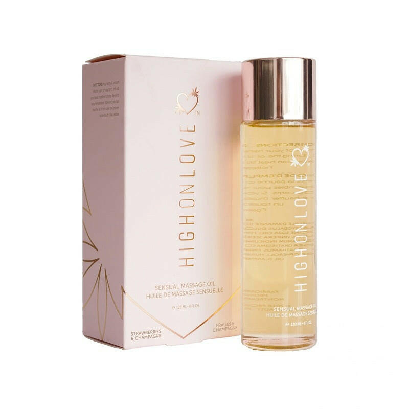 HighOnLove Massage Oil Strawberries & Champagne 4oz