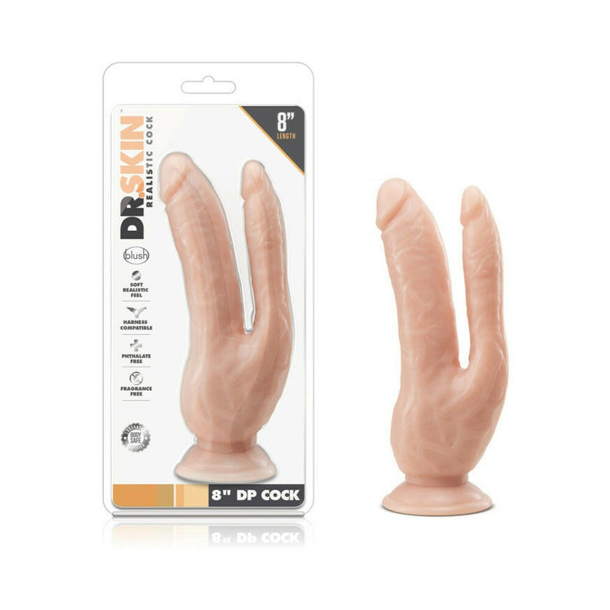 Dr. Skin DP Cock 8in. Dual Entry Dildo