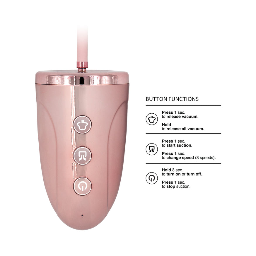 Shots Pumped Rechargeable 3-Speed Automatic Clitoral & Nipple Pumps Pink