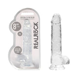 RealRock Crystal Clear Realistic Dildo With Balls- Clear