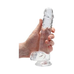 RealRock Crystal Clear Realistic Dildo With Balls- Clear