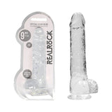RealRock Crystal Clear Realistic Dildo With Balls- Clear