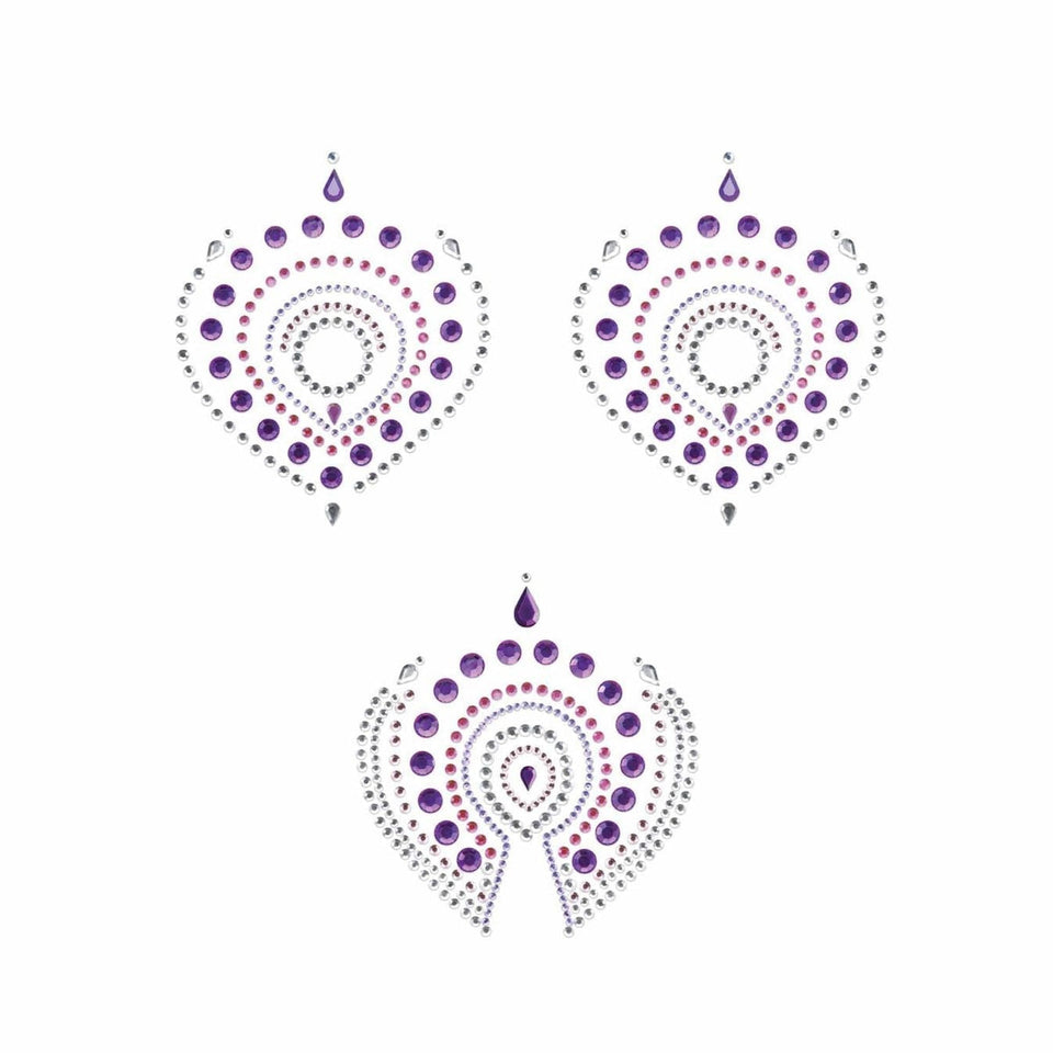 Bijoux Indiscrets Flamboyant Rhinestone Body Decorations- Purple/Pink