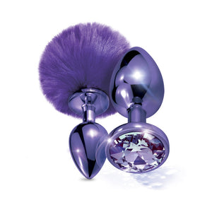 NIXIE Metal Butt Plug Set Pom Pom and Jewel-Inlaid Metallic