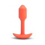 B-Vibe Vibrating Snug Plug 1 Rechargeable Weighted Plug- Orange