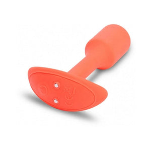 B-Vibe Vibrating Snug Plug 1 Rechargeable Weighted Plug- Orange