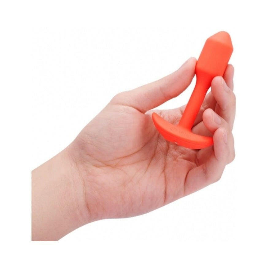 B-Vibe Vibrating Snug Plug 1 Rechargeable Weighted Plug- Orange