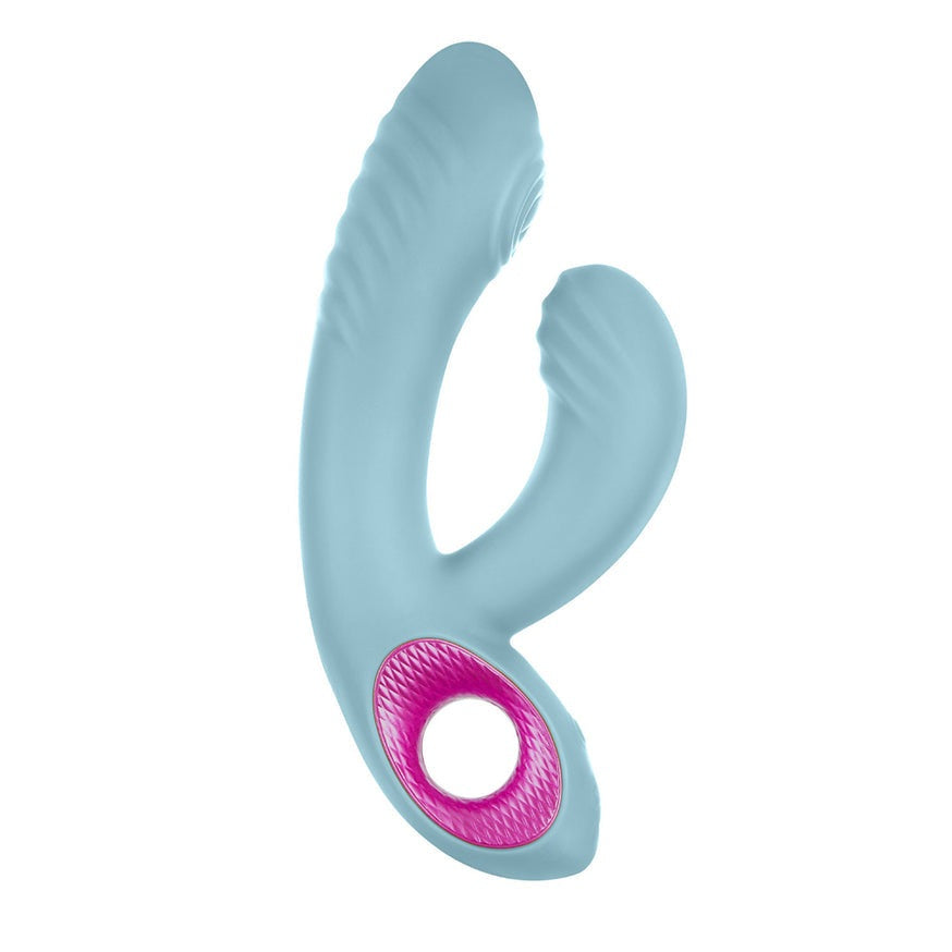 FemmeFunn Cora Thumping Dual Stimulation Vibrator Light Blue
