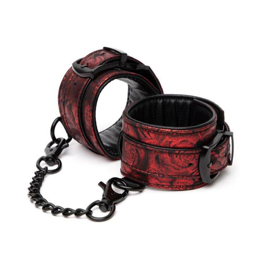 Fifty Shades of Grey Sweet Anticipation Faux Leather Adjustable Reversible Wrist Cuffs Red/Black