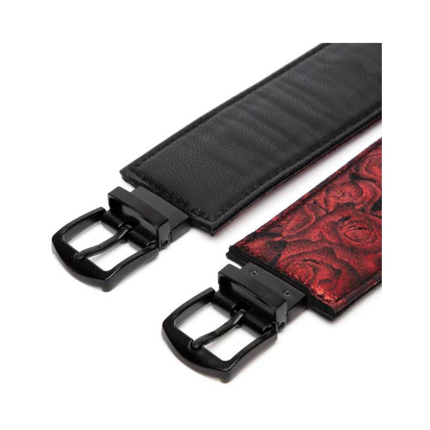 Fifty Shades of Grey Sweet Anticipation Faux Leather Adjustable Reversible Wrist Cuffs Red/Black