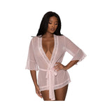 Magic Silk Seabreeze Robe With Lace Trim- Blush