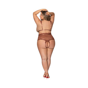 Magic Silk Caramel Kiss Teddy with Open Back- Caramel