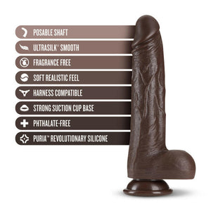 Dr. Murphy 8in. Thrusting Dildo- Brown