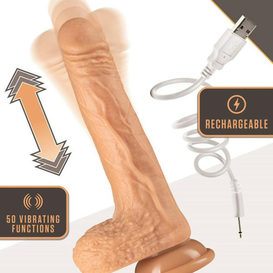 Dr. Grey 7in. Thumping Dildo- Beige