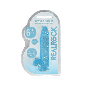 RealRock Crystal Clear Realistic Dildo With Balls- Blue